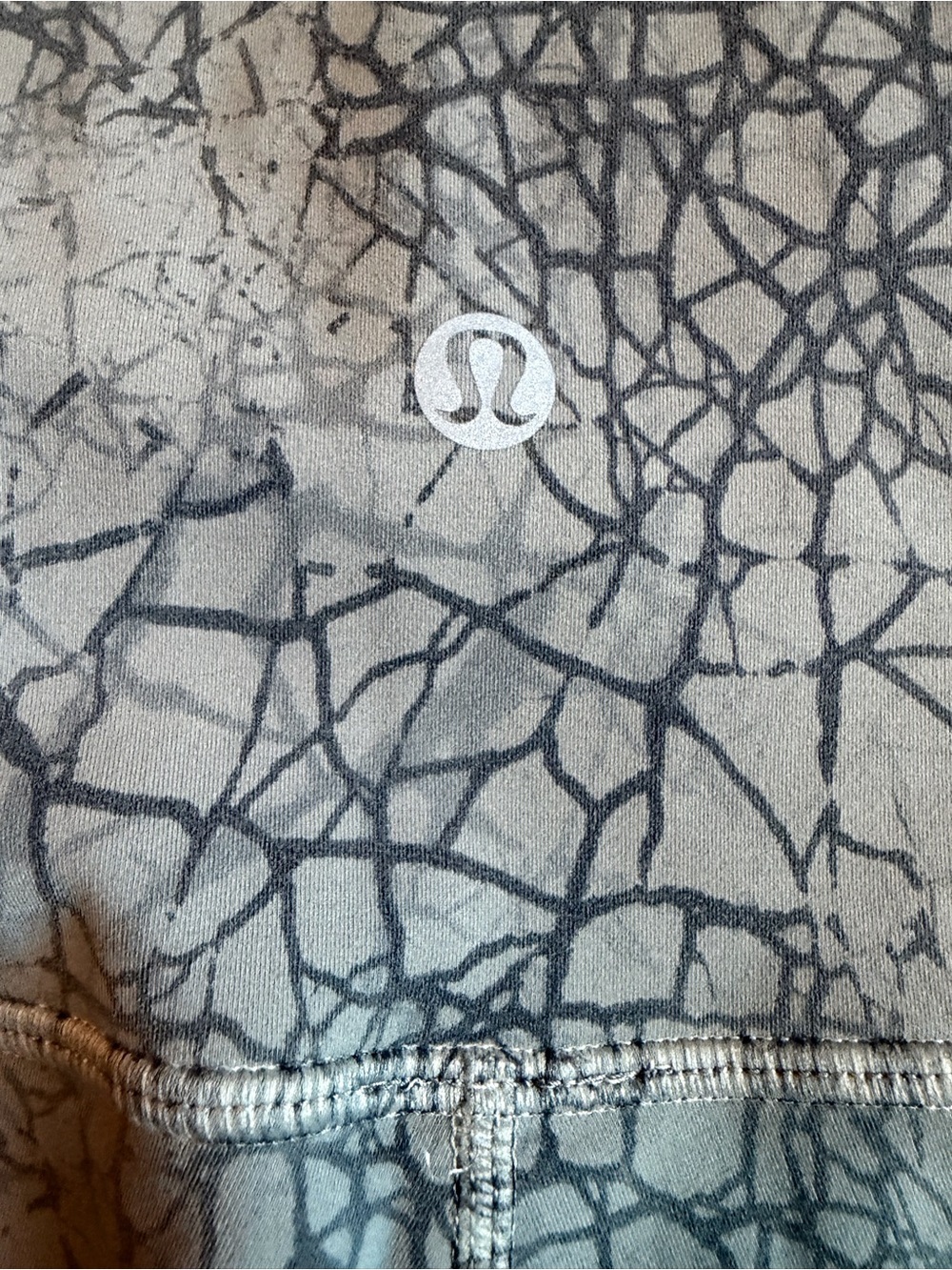 Lululemon Wunder Under 25” Leggings Gray Black Crackle Print High Rise Yoga - 4 - Picture 5 of 8